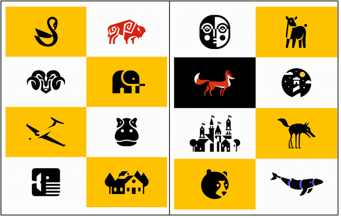 Illustrations with the small icons.