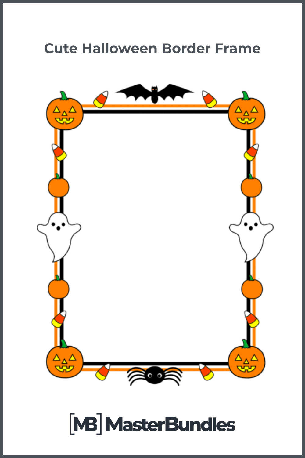 Frame with ghosts and pumpkins.