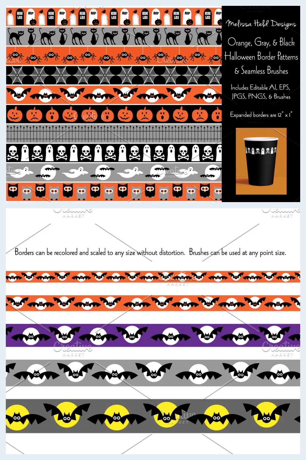 This is a huge collection for creating a Halloween frame-.