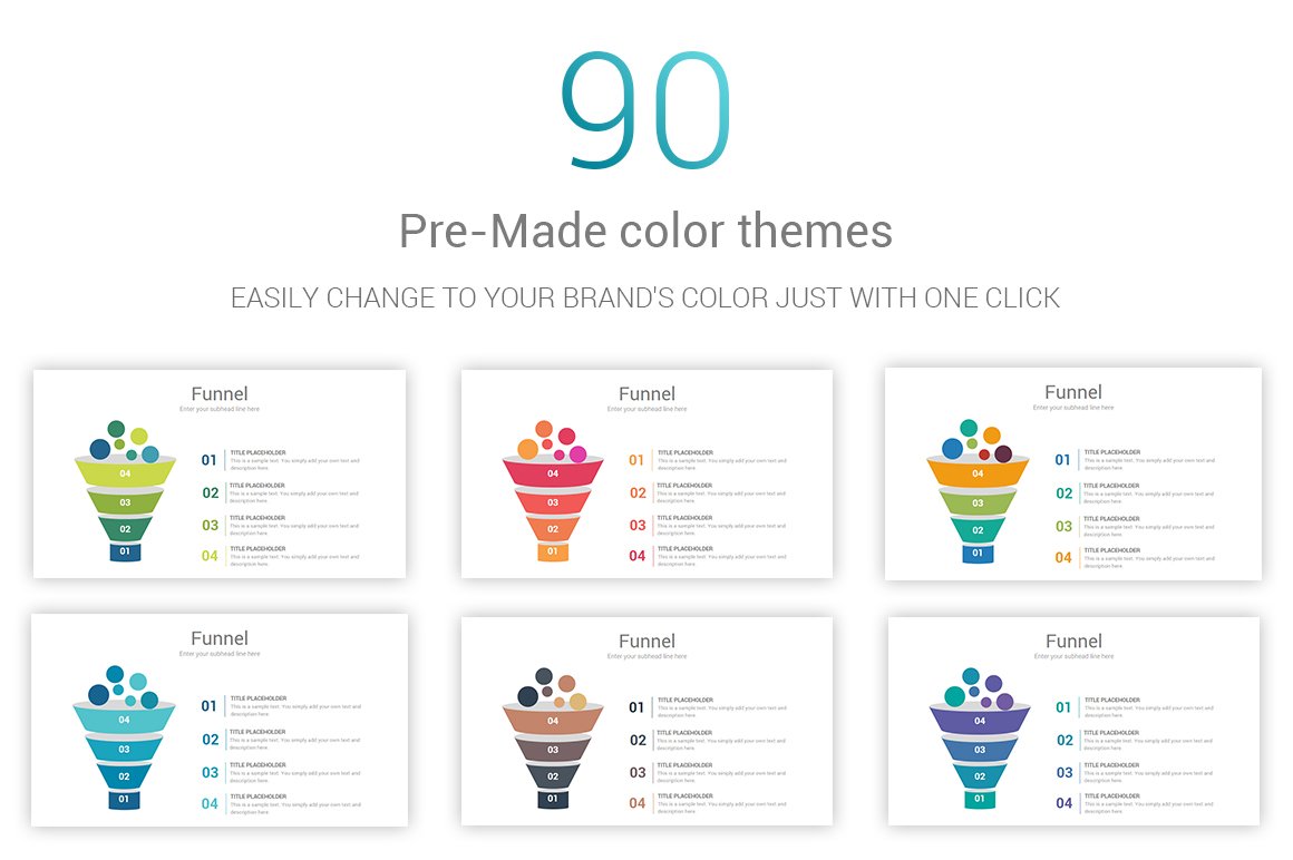 90 pre-made color themes.