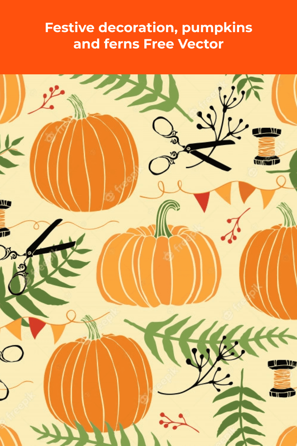 Lovely autumn illustration with ethnic style pumpkins.