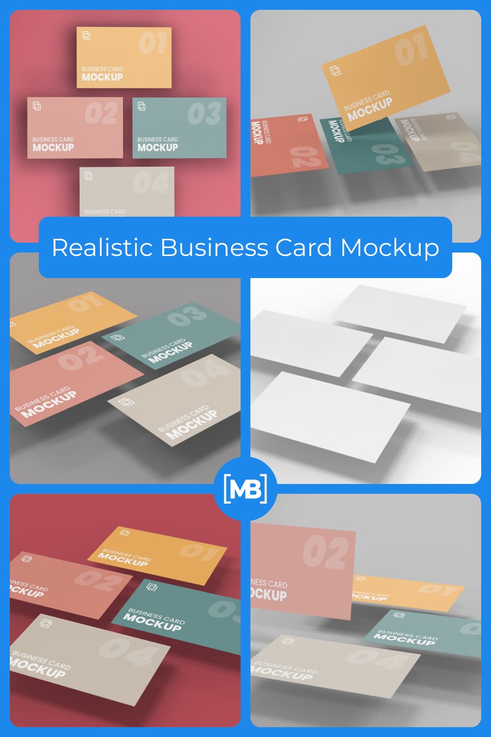 Laconic multi-colored cards.