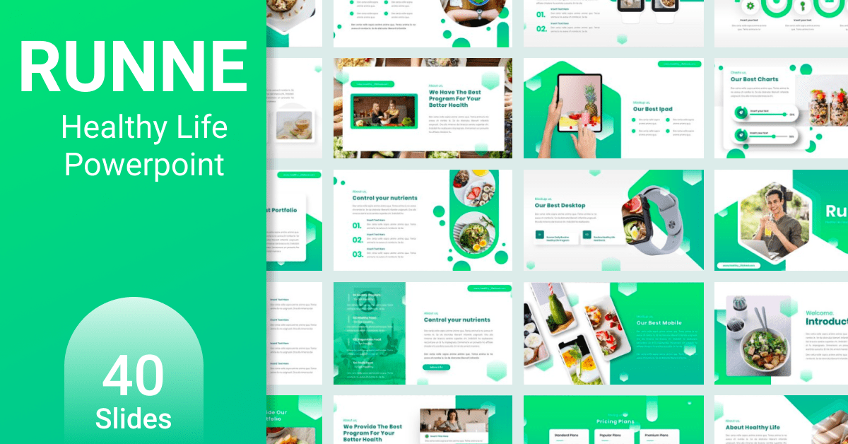 Huge green template with colorful elements.