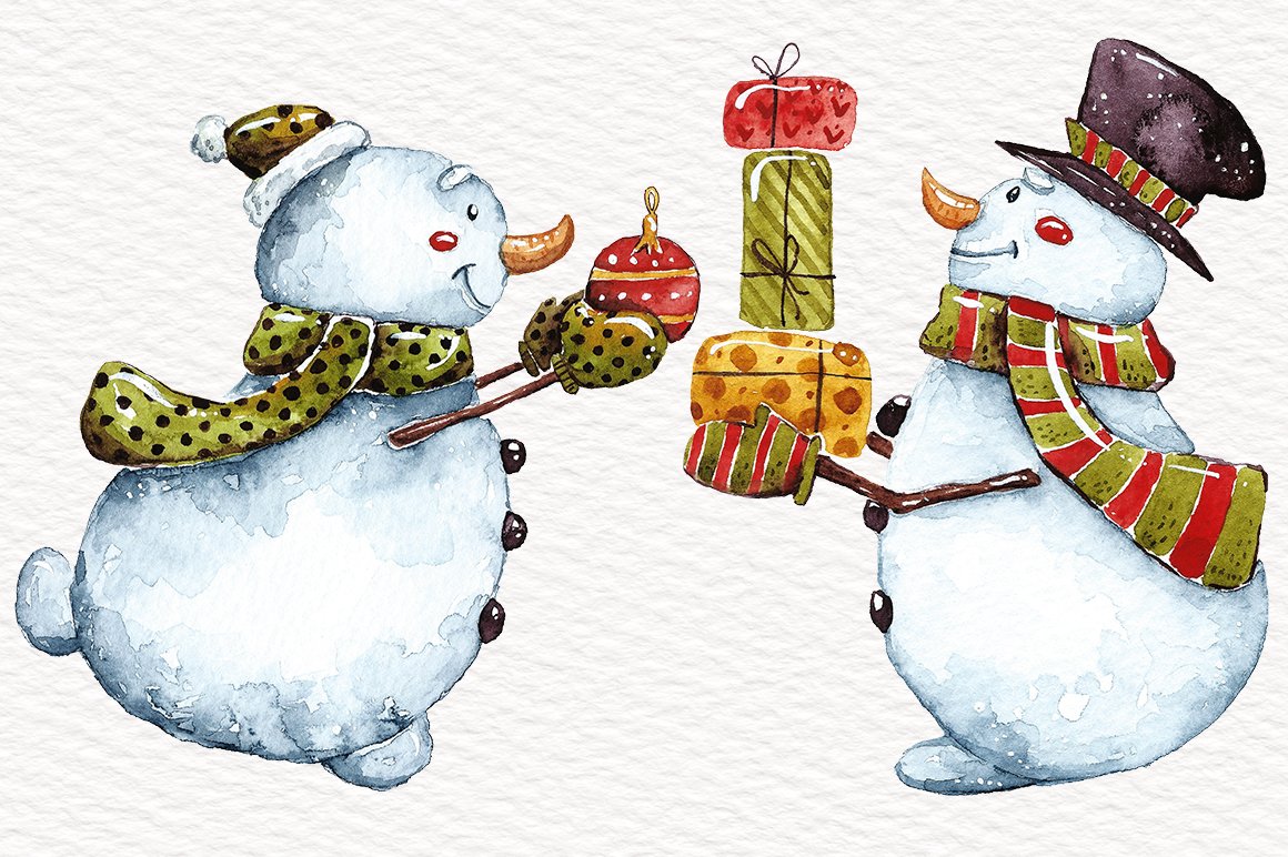 These so happy and kind snowmen.