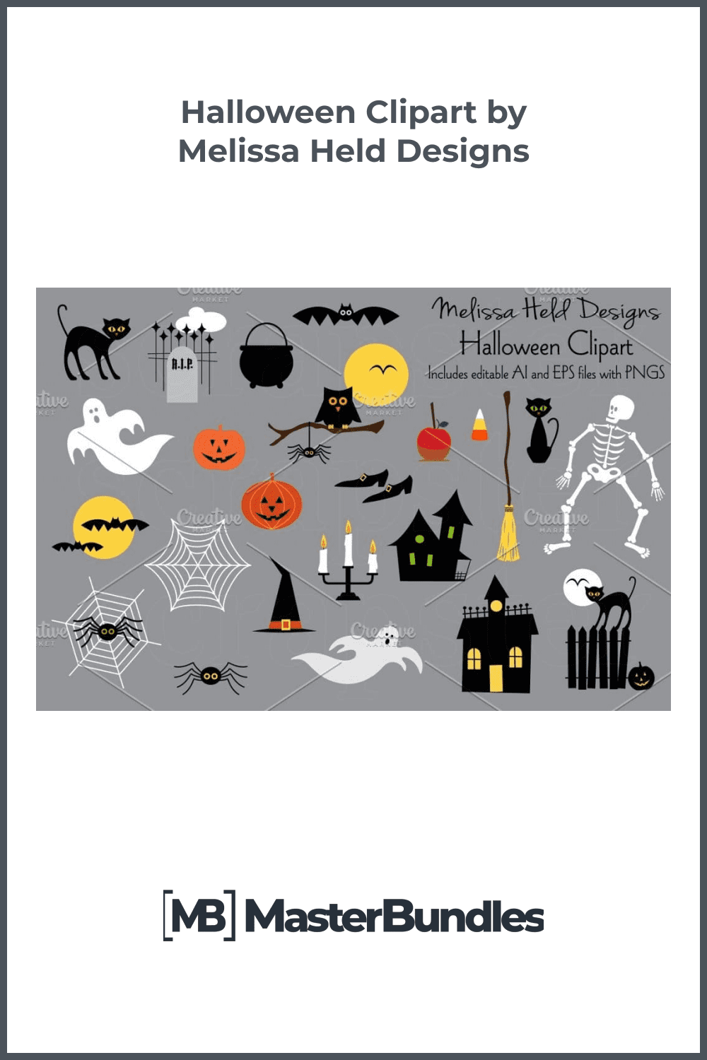 Simple and colorful elements for Halloween.