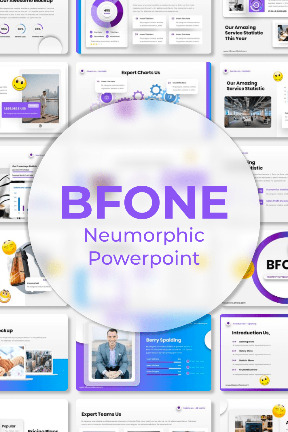Bfone - Neumorphic Powerpoint Pinterest.