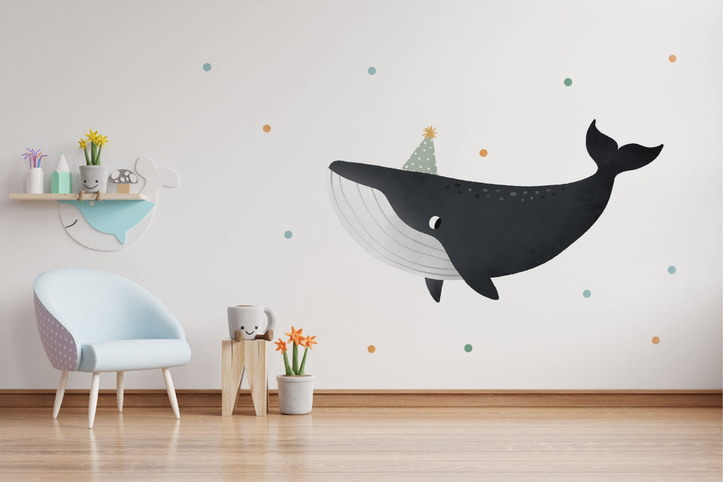 The big whale on the wall.