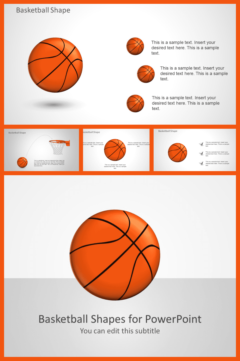 Basketball powerpoint shapes.