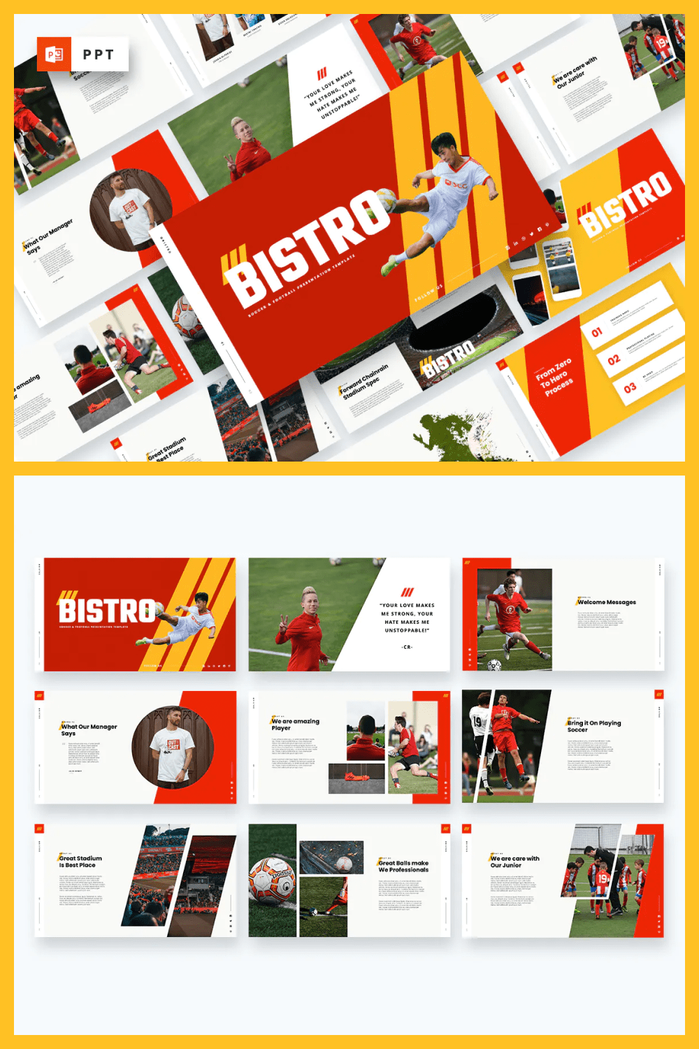 Bistro - soccer & football powerpoint template.