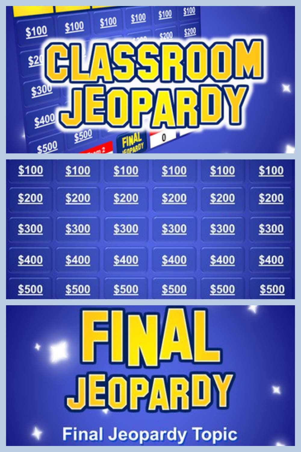 jeopardy poster board game