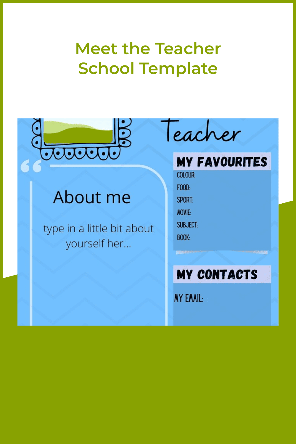 Meet the teacher school template.