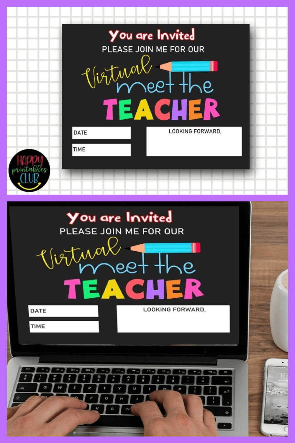 Meet the teacher invite template - back to school.