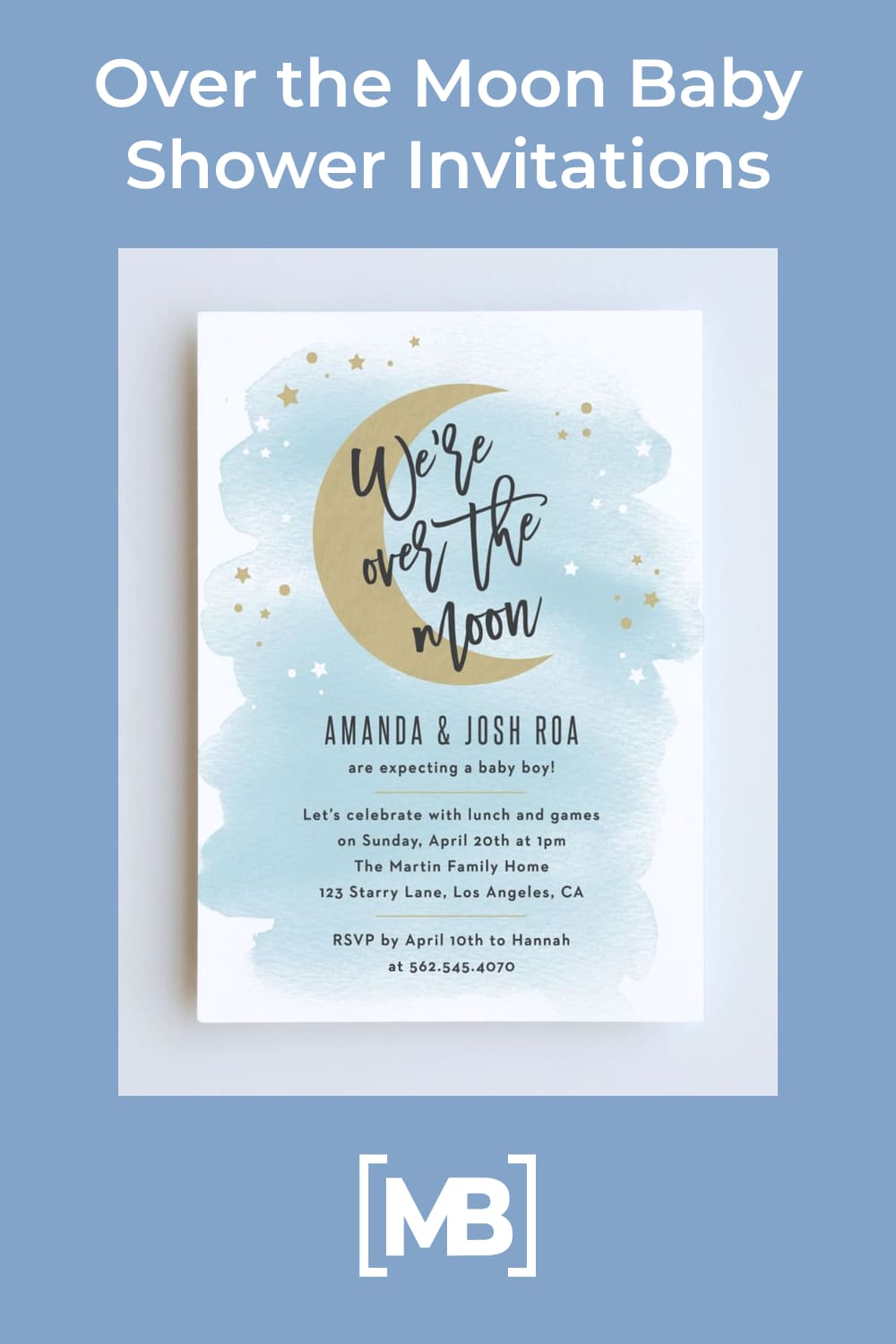 An invitation that speaks about the theme of the event - a watercolor cloud with a crescent.