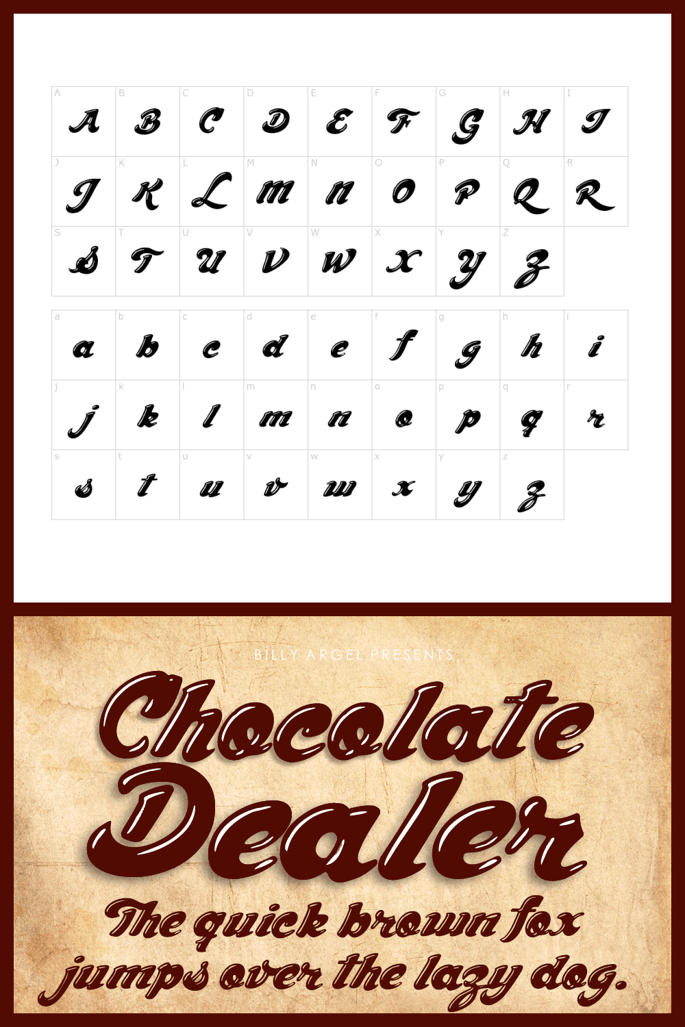 Such a sweet font in brown glossy color.