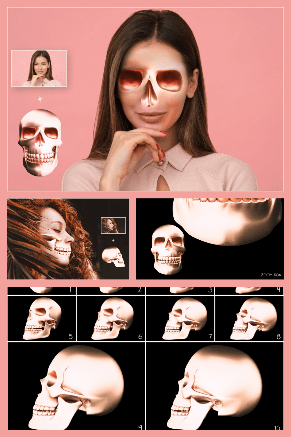 Cool skull effect for photo editing.