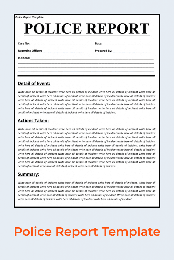 25 Best Police Report Templates For 2023 MasterBundles