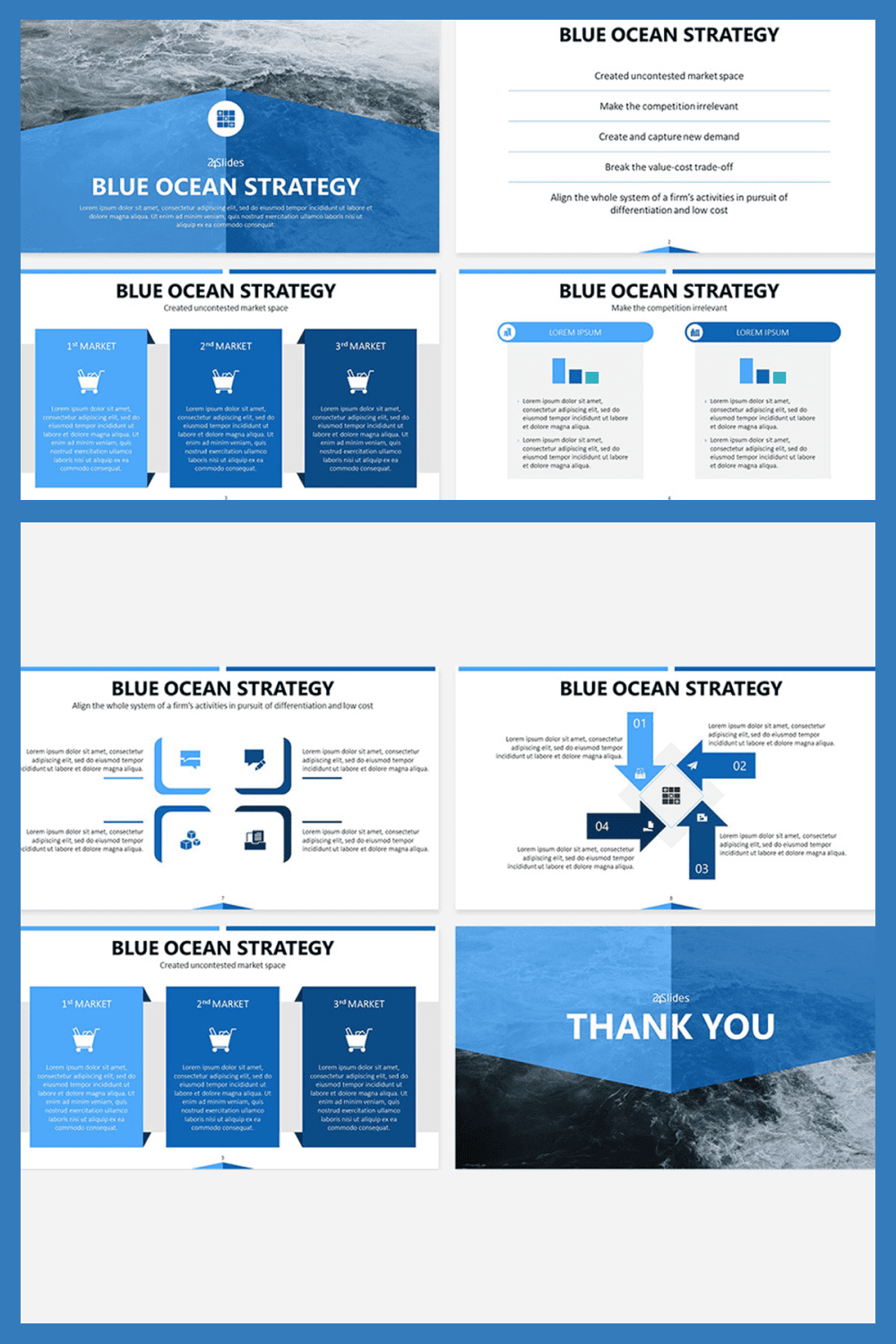 Blue Ocean Strategy Free Powerpoint Template.