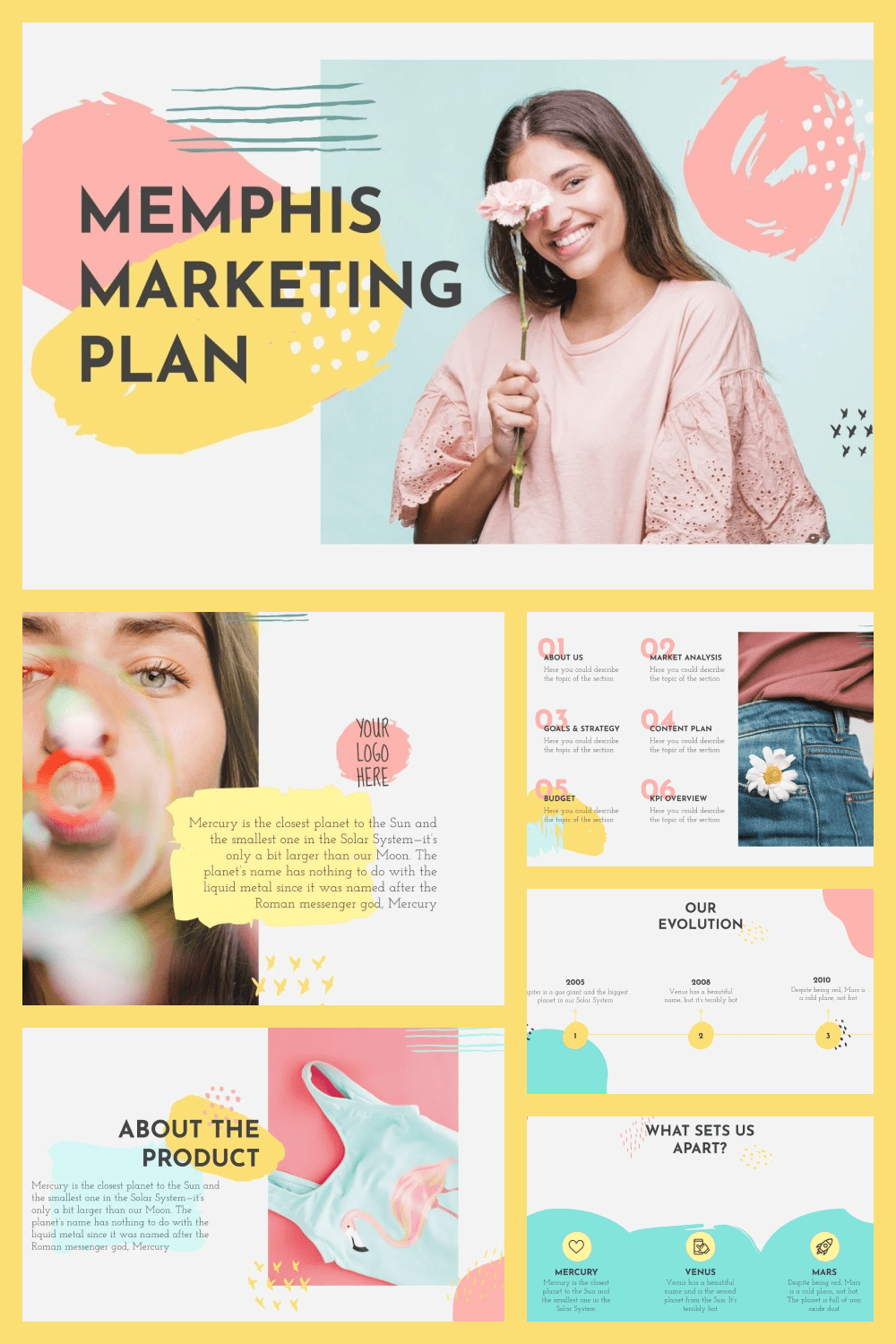 A fun spring template with several vibrant color schemes.