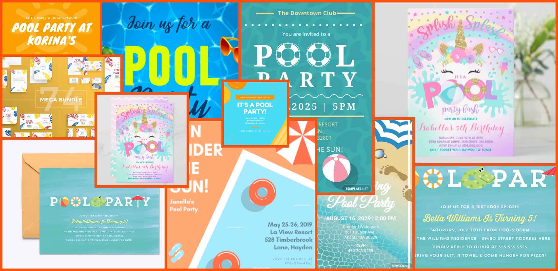 Best Pool Party Invitations Example.