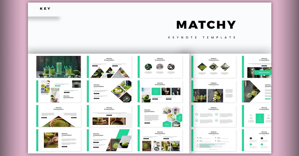 Modern green template with creative shapes.