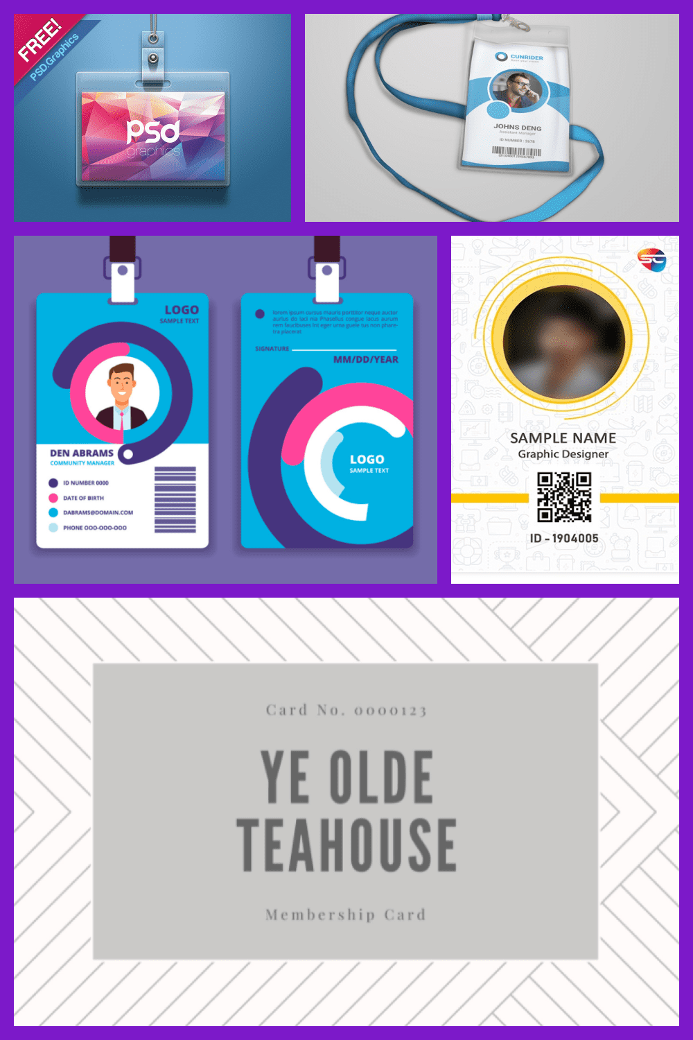 ID card Template Pinterest.