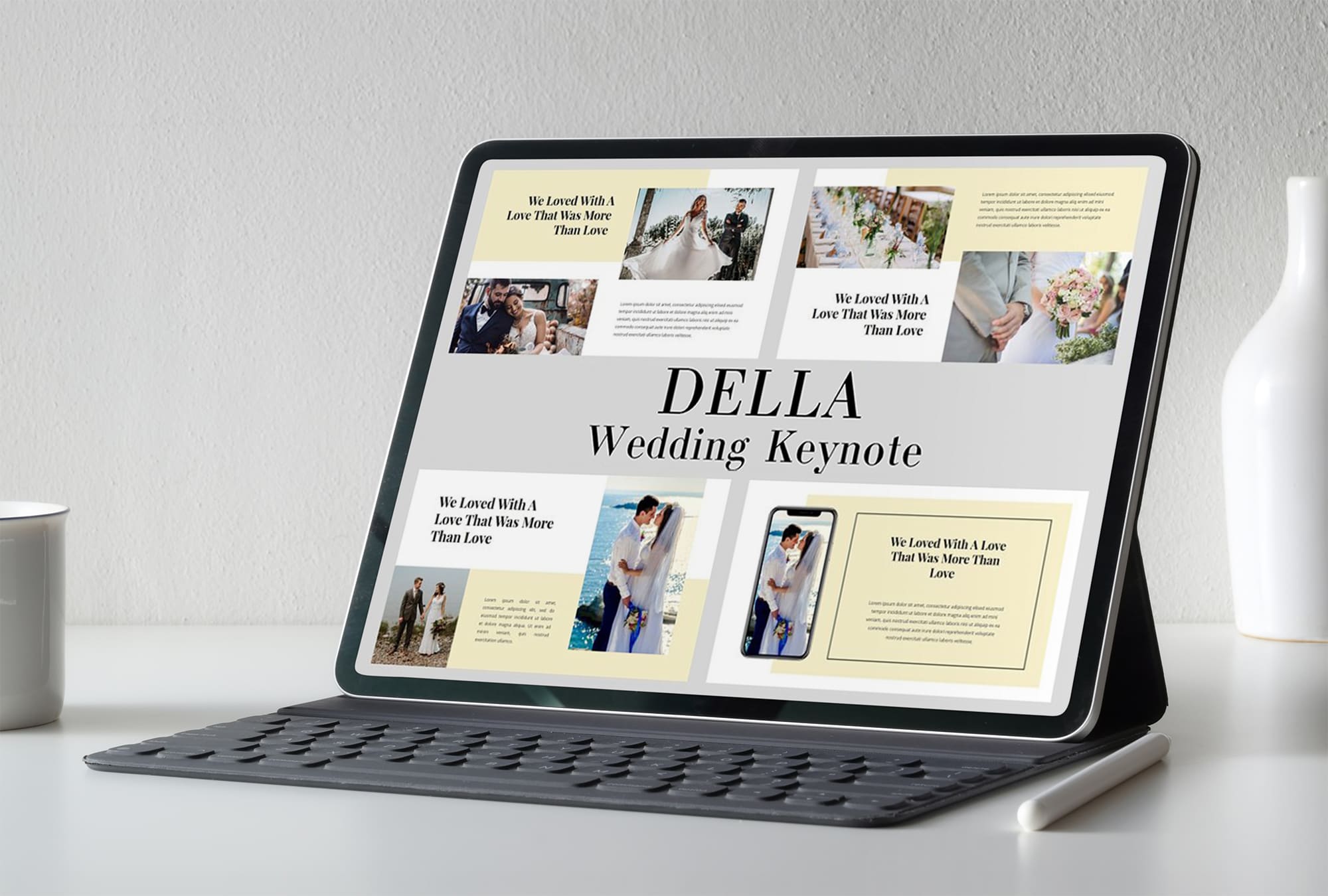 Laptop option of the Della - Wedding Keynote.