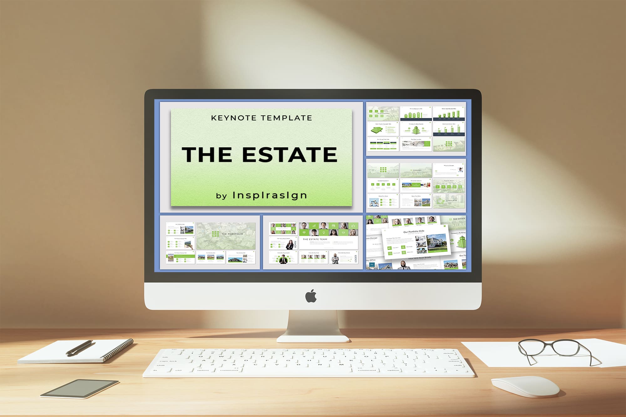 Desktop option of the The Estate - Keynote Template.