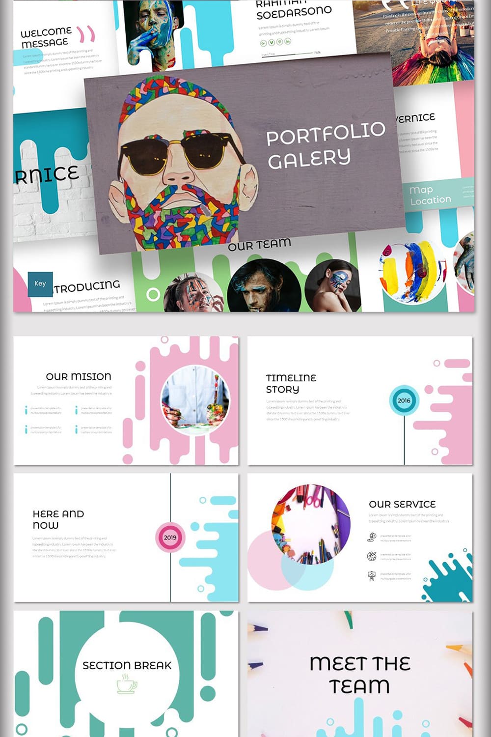 This is a cool hipster template with very vibrant details.