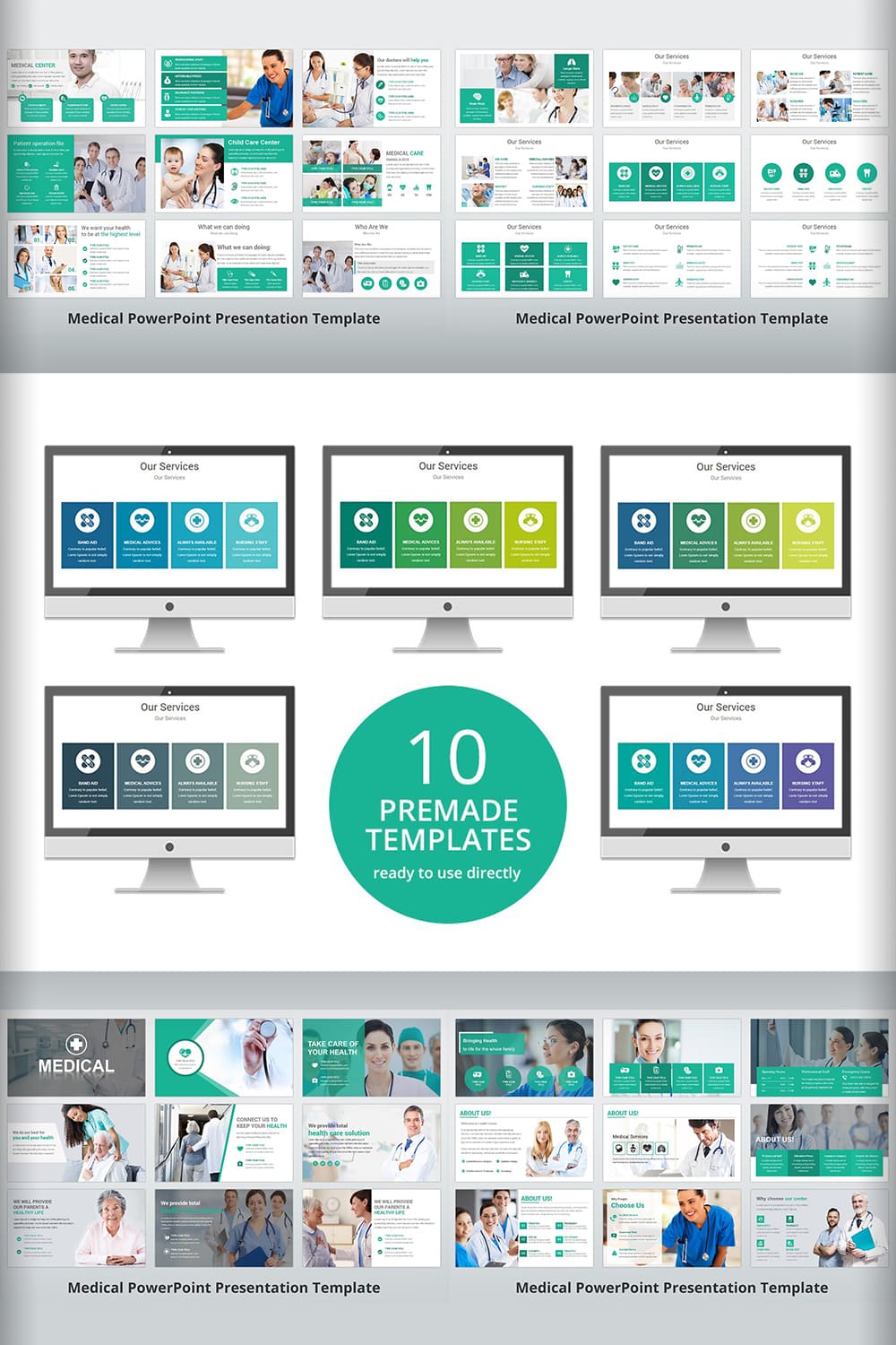 The template collection includes ten presentation color schemes.