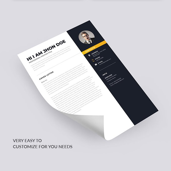 Minimalist Resume Template Word preview image.