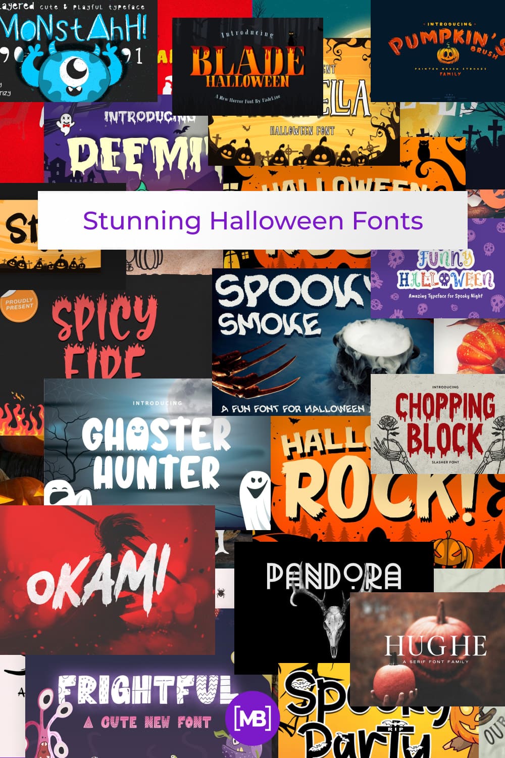 Pinterest Image. Best Halloween Fonts.