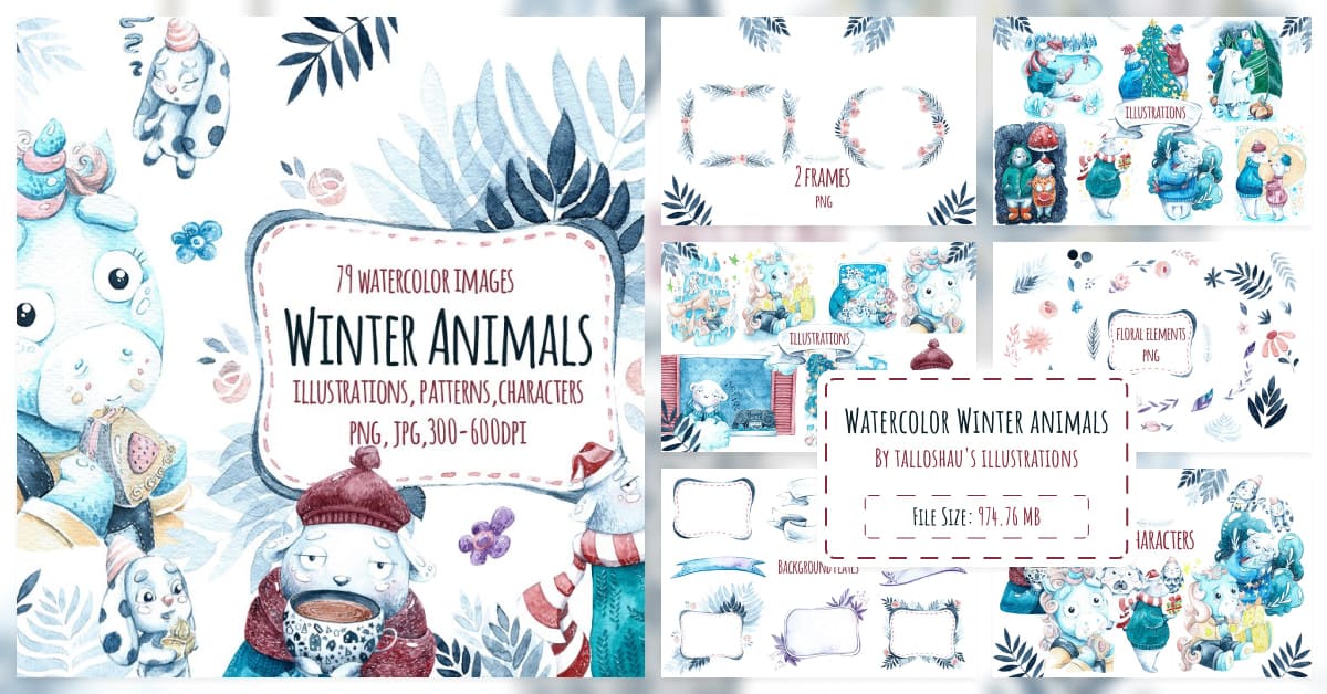 This is so cute and delicate illustrations for your Christmas graphics.