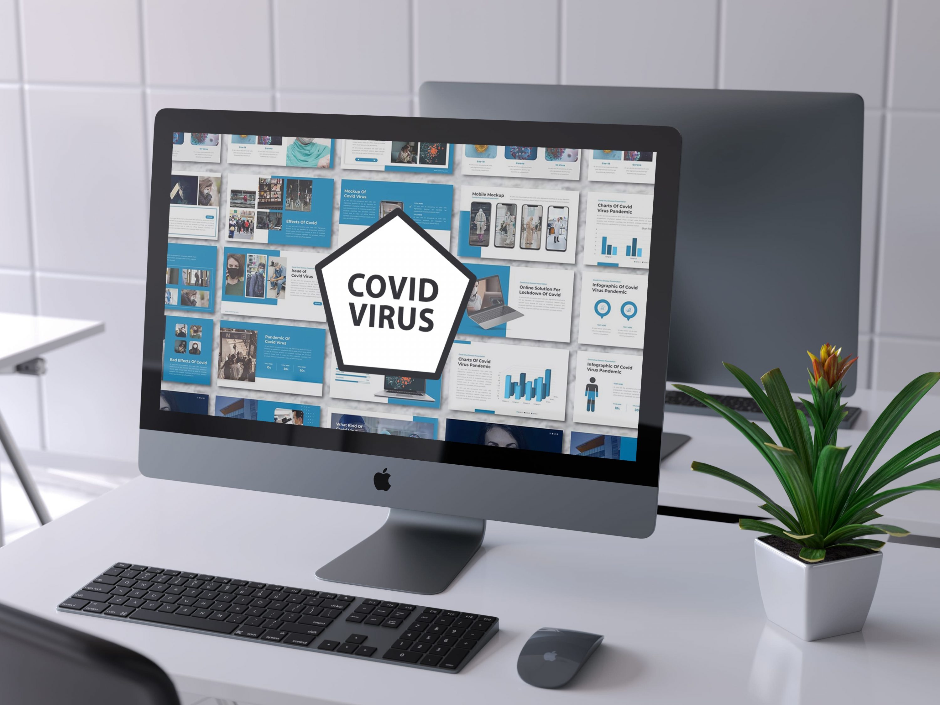Desktop option of the Covid Virus - Medical PowerPoint.