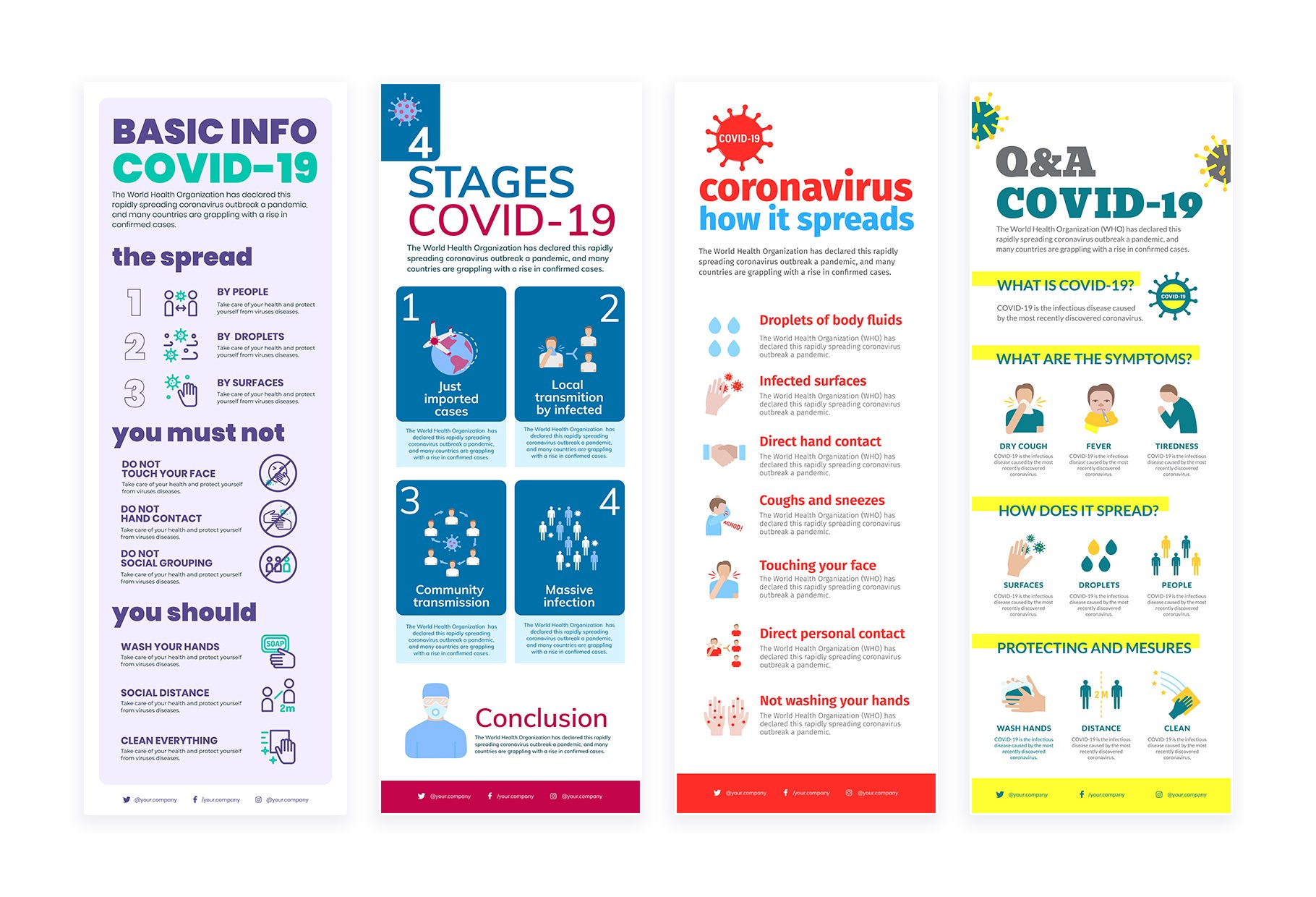 This collection will help you to convey information of covid in the simplest way.