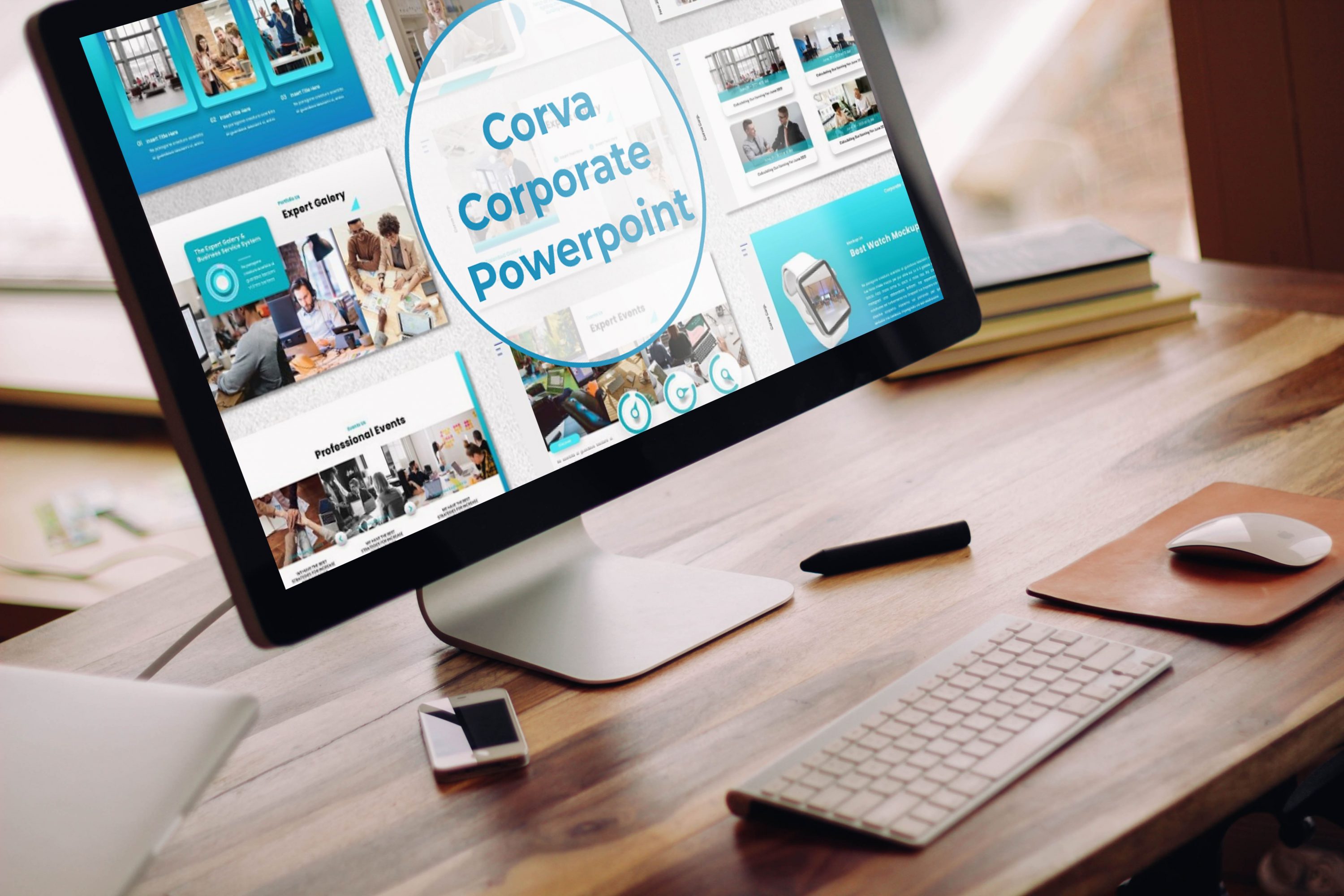 Desktop option of the Corva - Corporate Powerpoint.