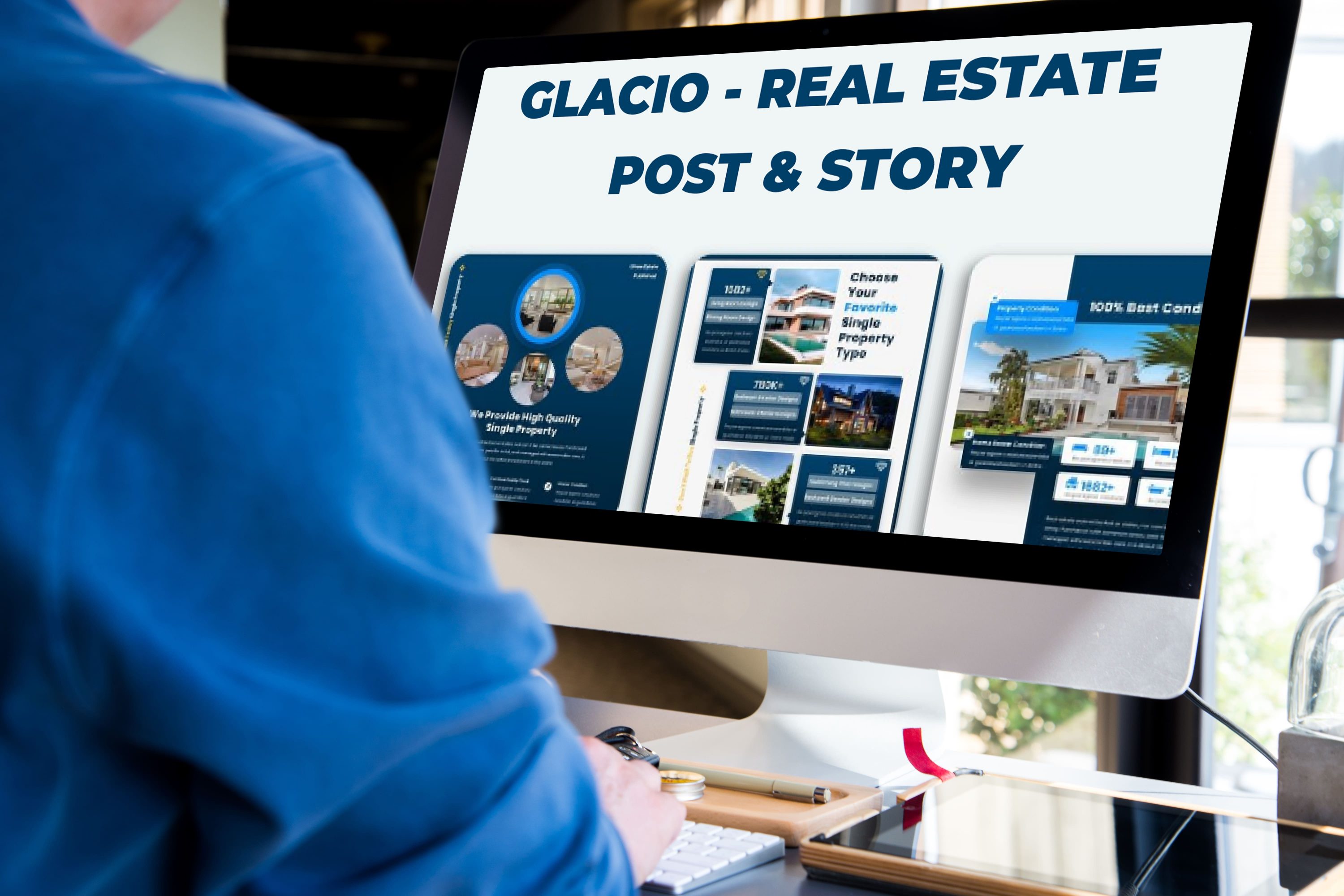 Desktop option of the Glacio - Real Estate Post & Story.