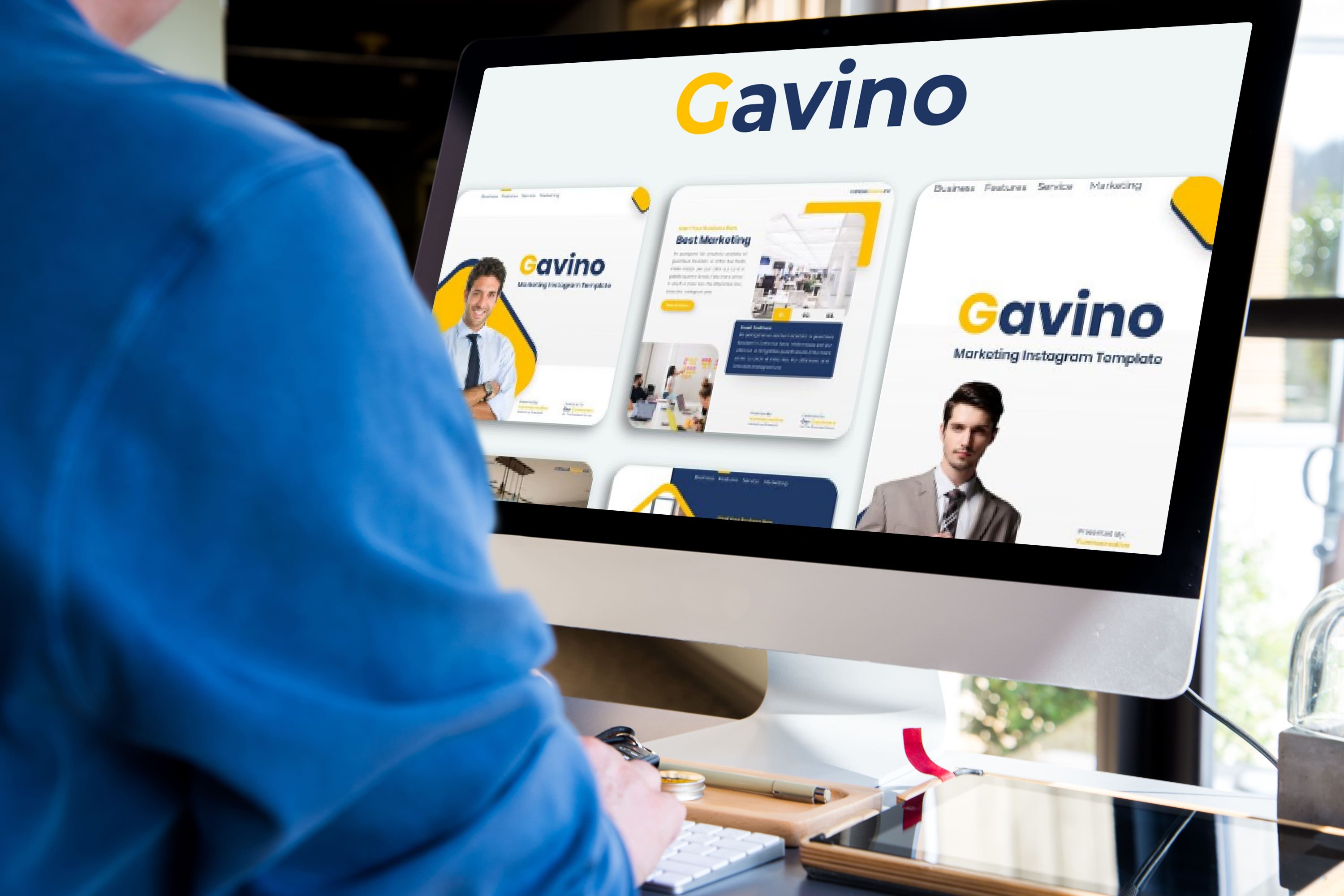 Desktop option of the Gavino - Marketing Post & Story.