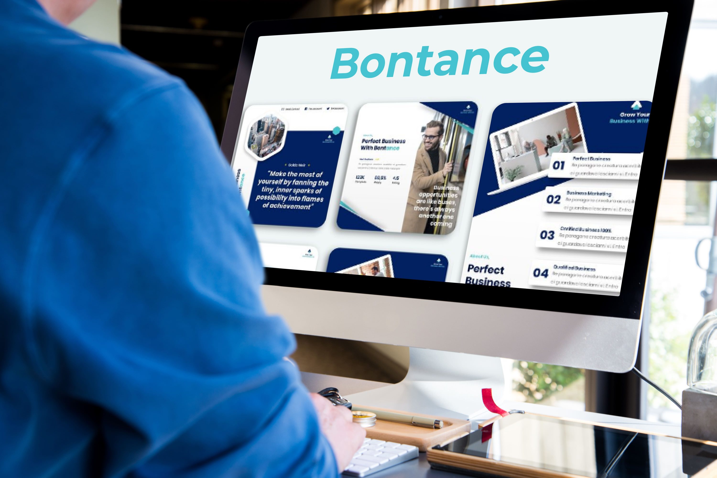 Desktop option of the Bontance - Pitch Deck Post & Story.