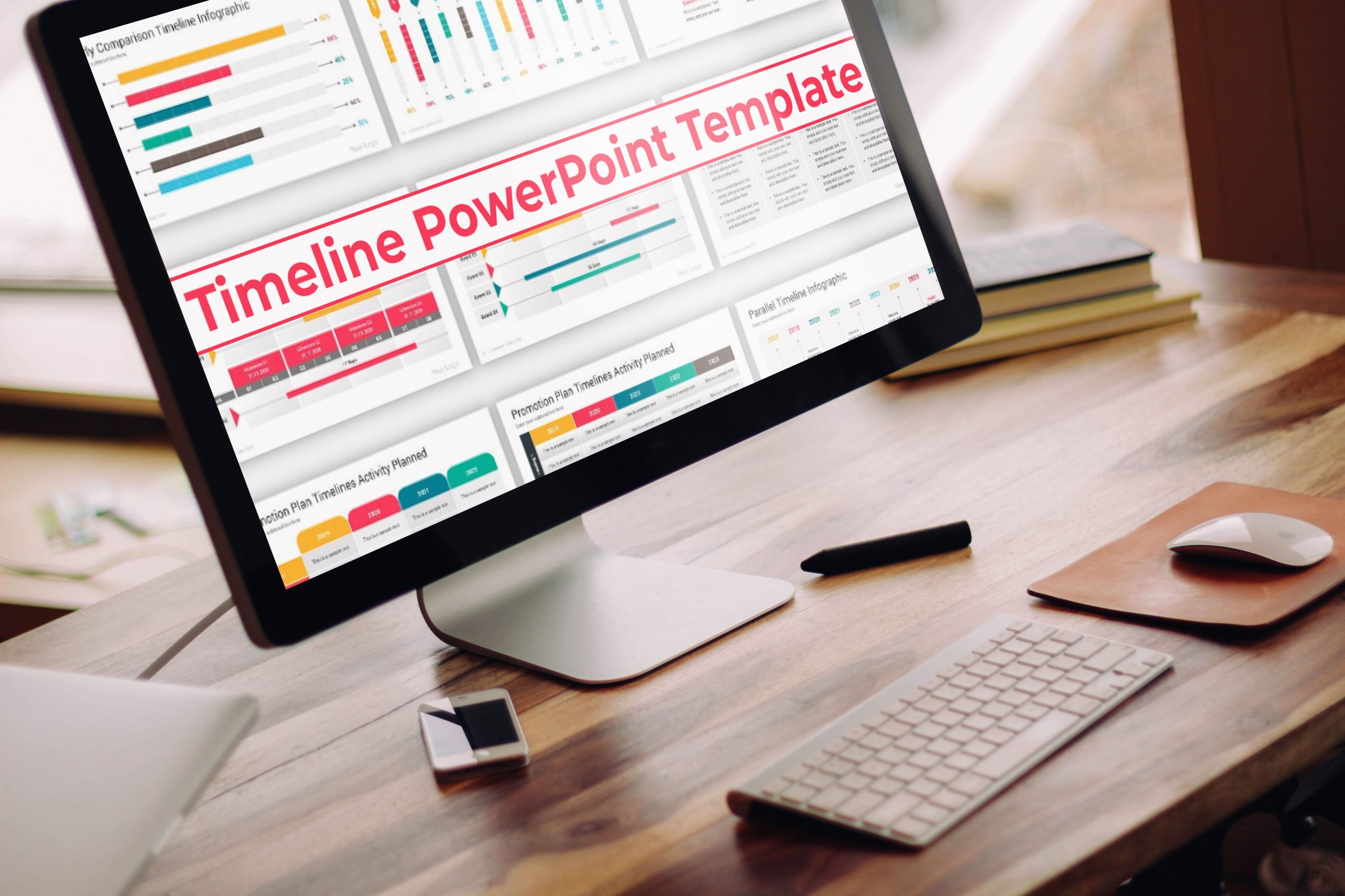 Desktop option of the Timeline PowerPoint Template.