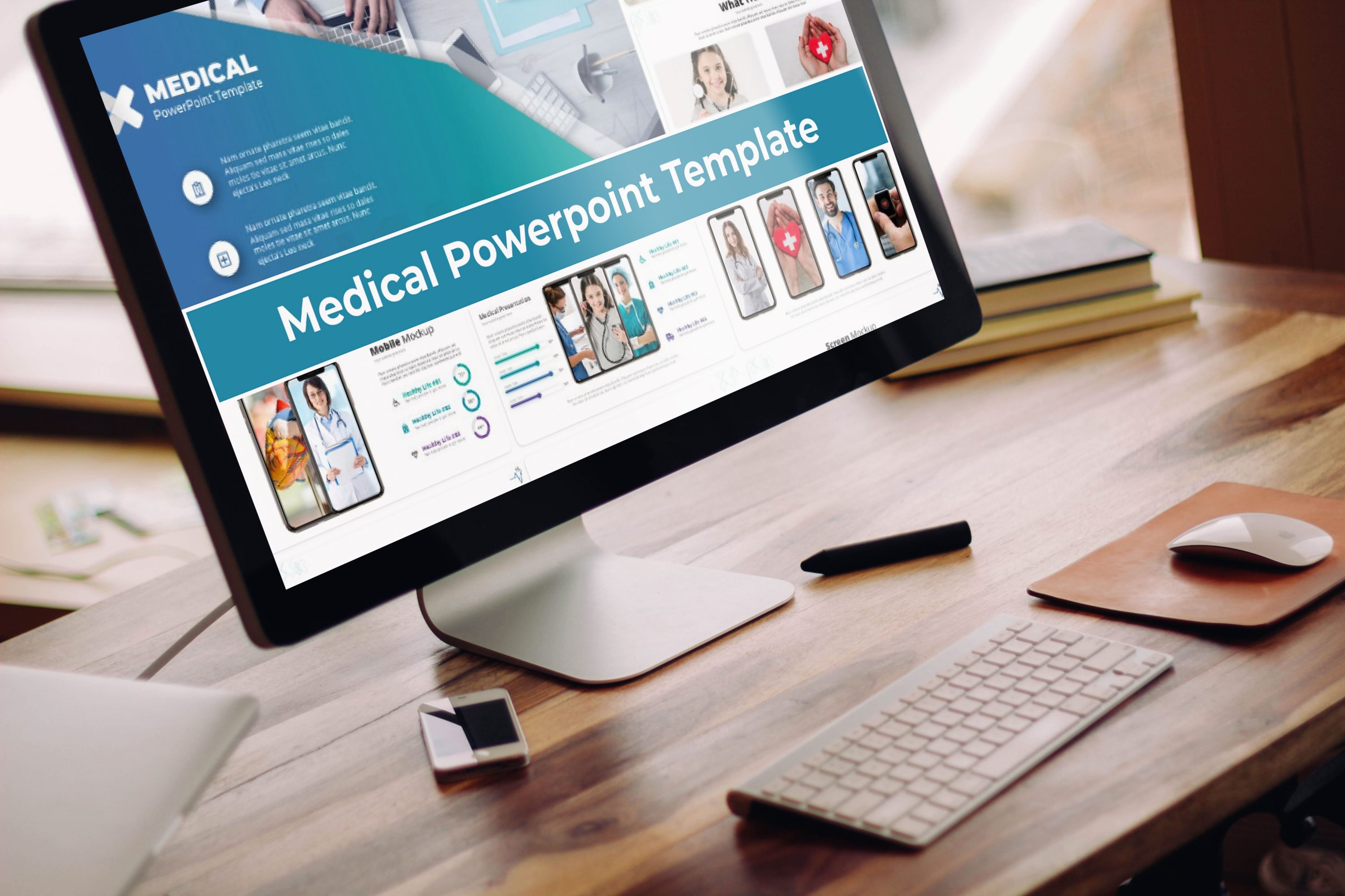 Desktop option of the Medical Powerpoint Template.