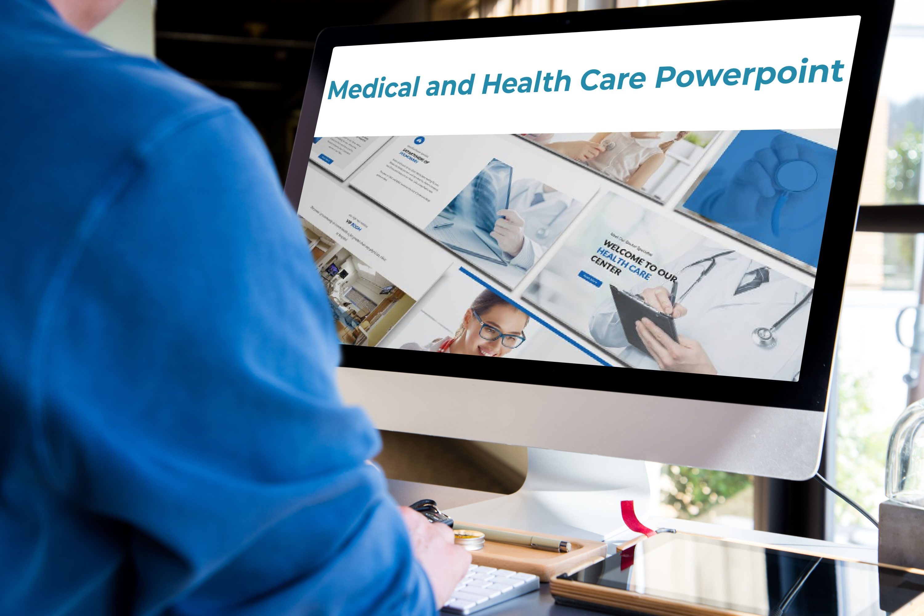 Desktop option of the Medical and Health Care Powerpoint.