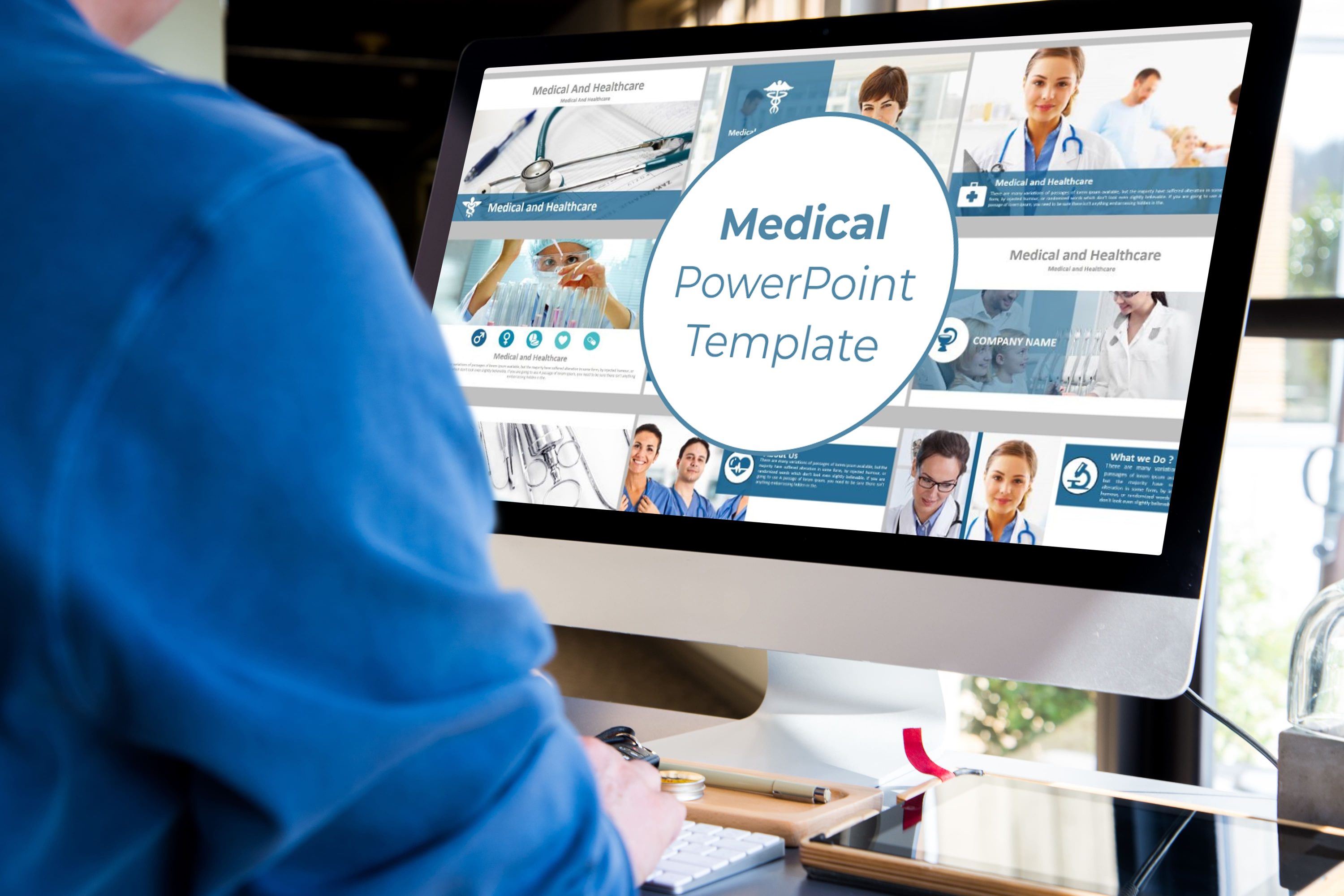 Desktop option of the Medical PowerPoint Template.