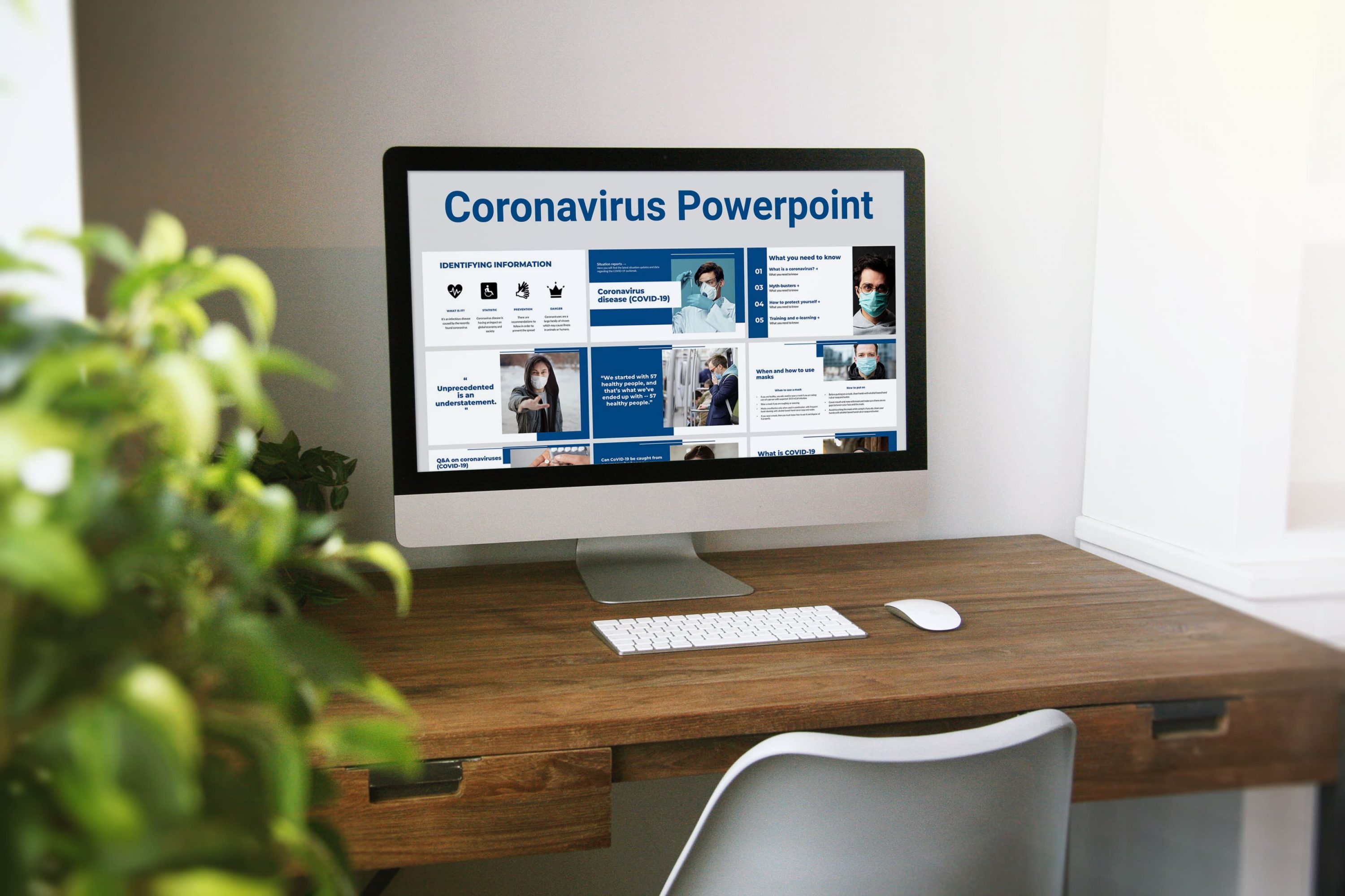 Desktop option of the Coronavirus Powerpoint.