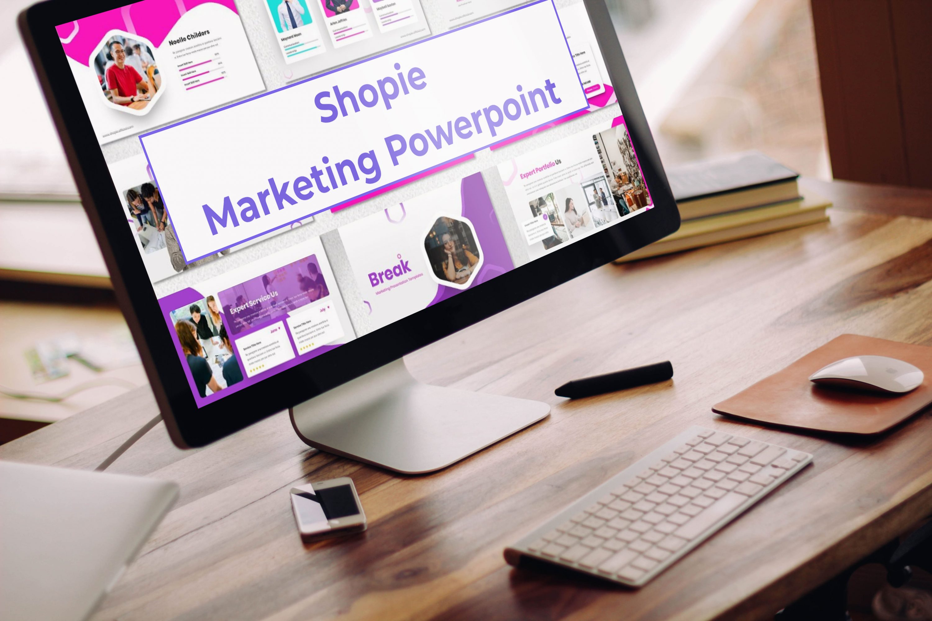 Desktop option of the Shopie - Marketing Powerpoint.