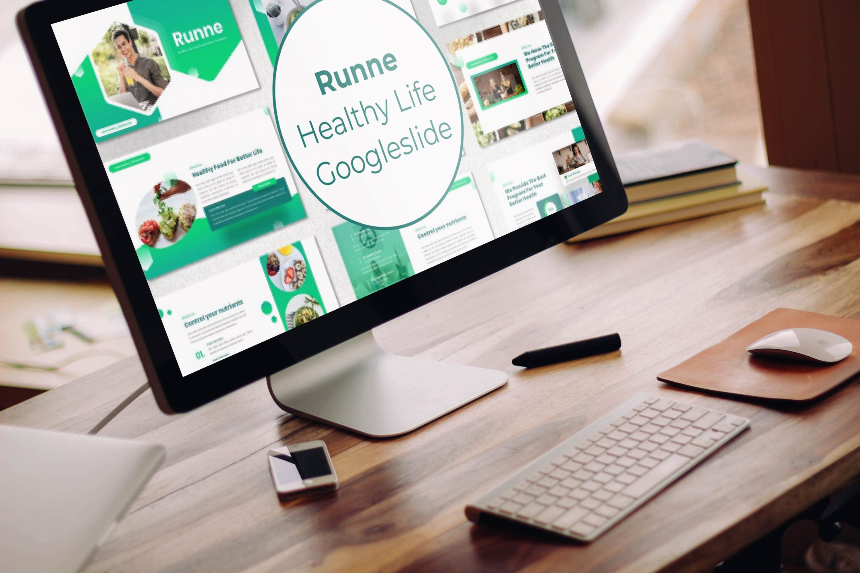 Desktop option of the Runne - Healthy Life Googleslide.