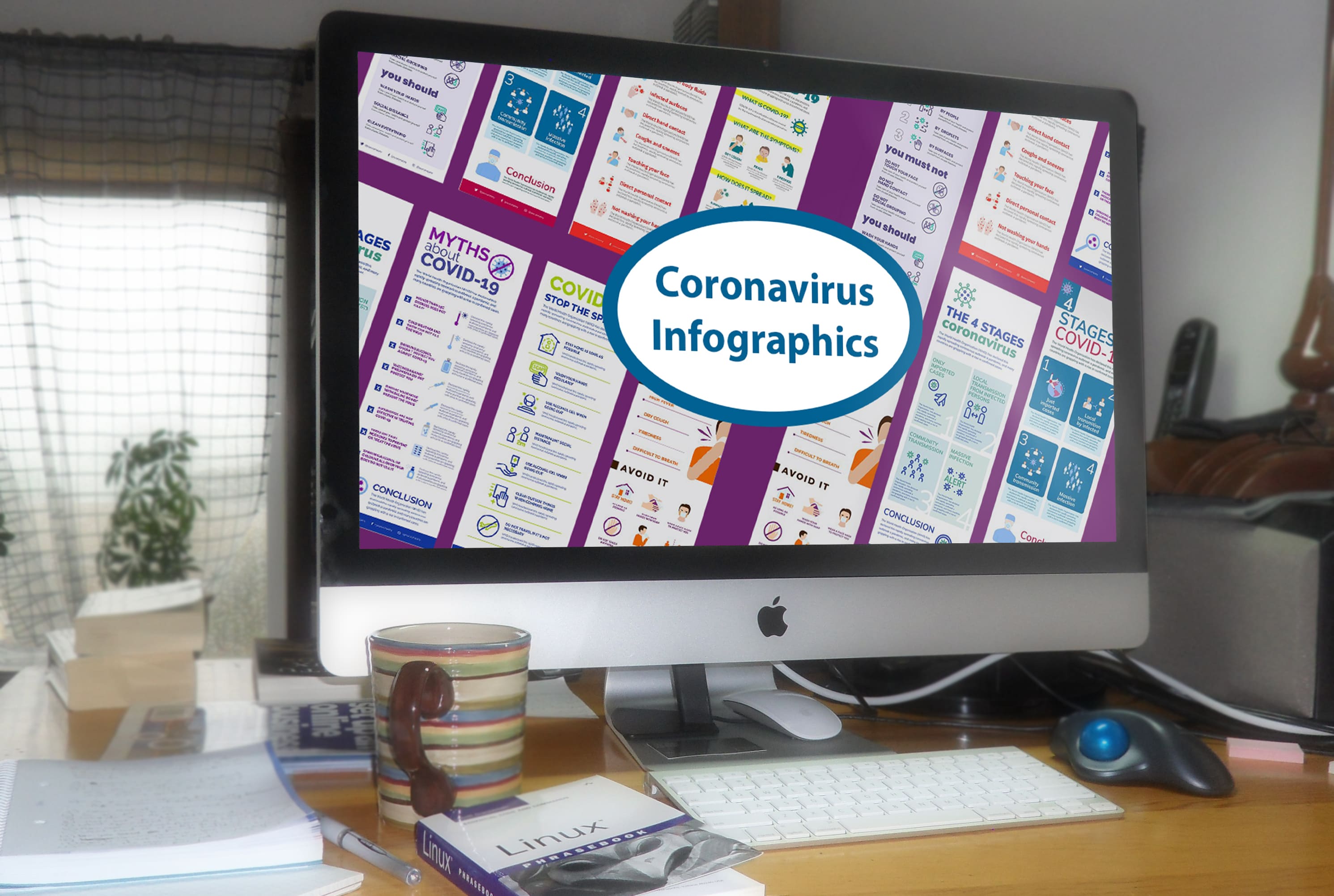 Desktop option of the Coronavirus Infographics Bundle 11.