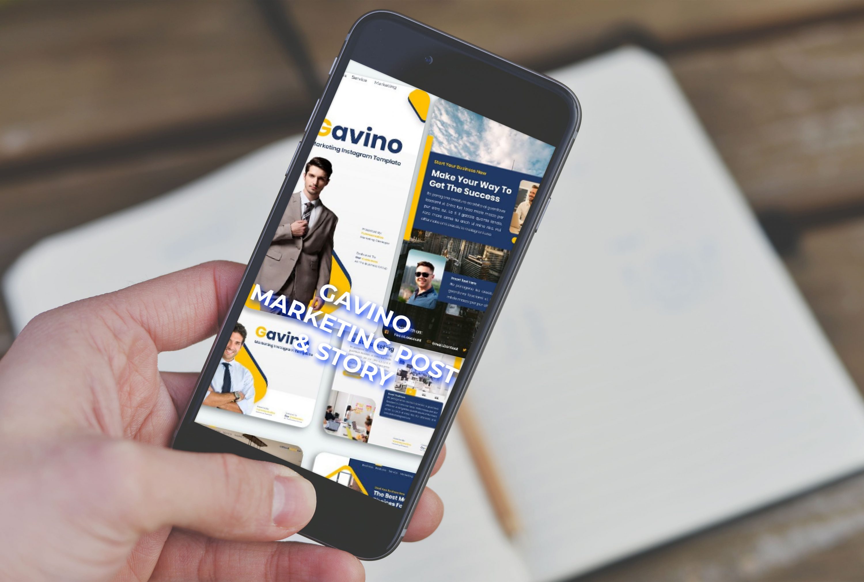 Mobile option of the Gavino - Marketing Post & Story.