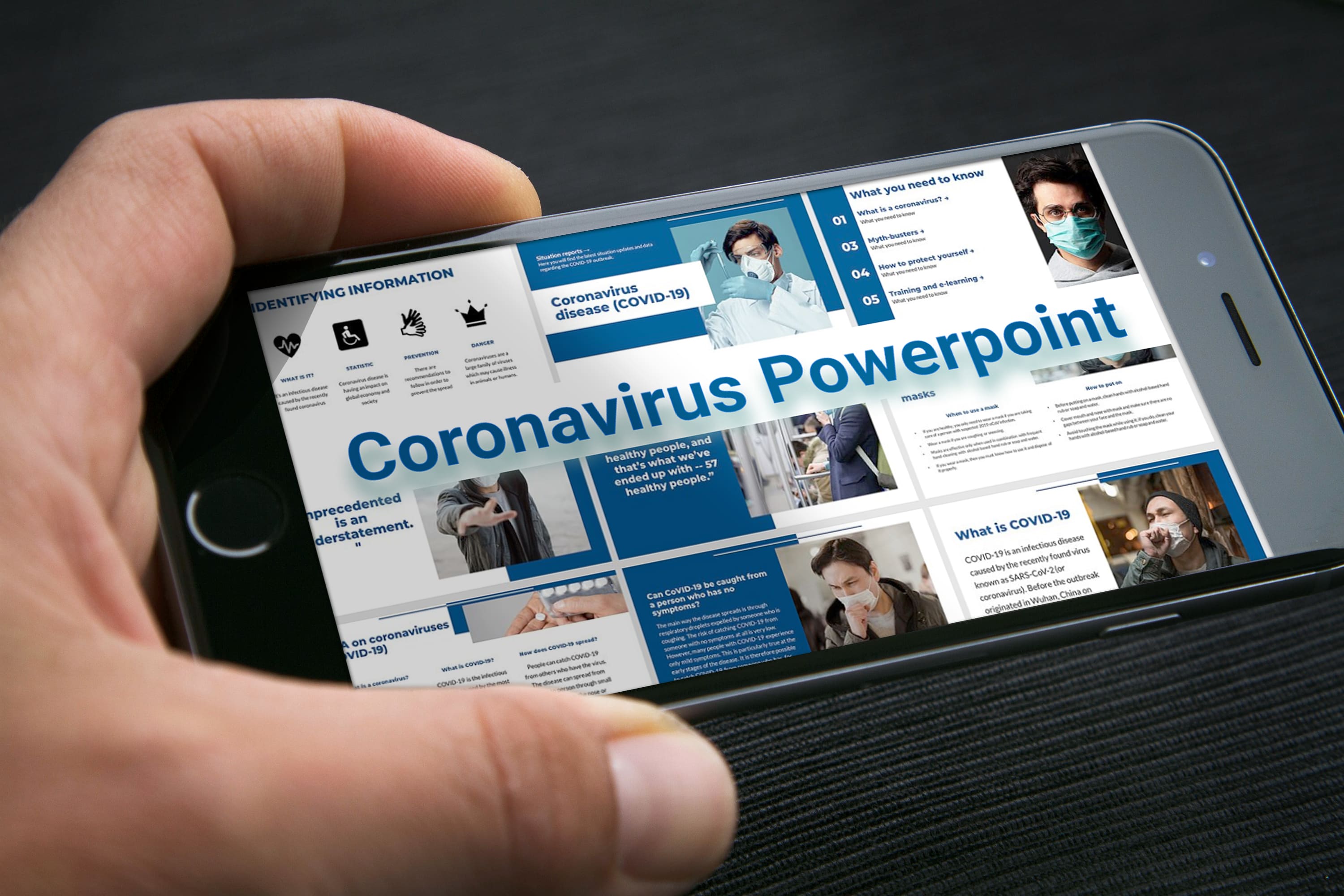 Mobile option of the Coronavirus Powerpoint.