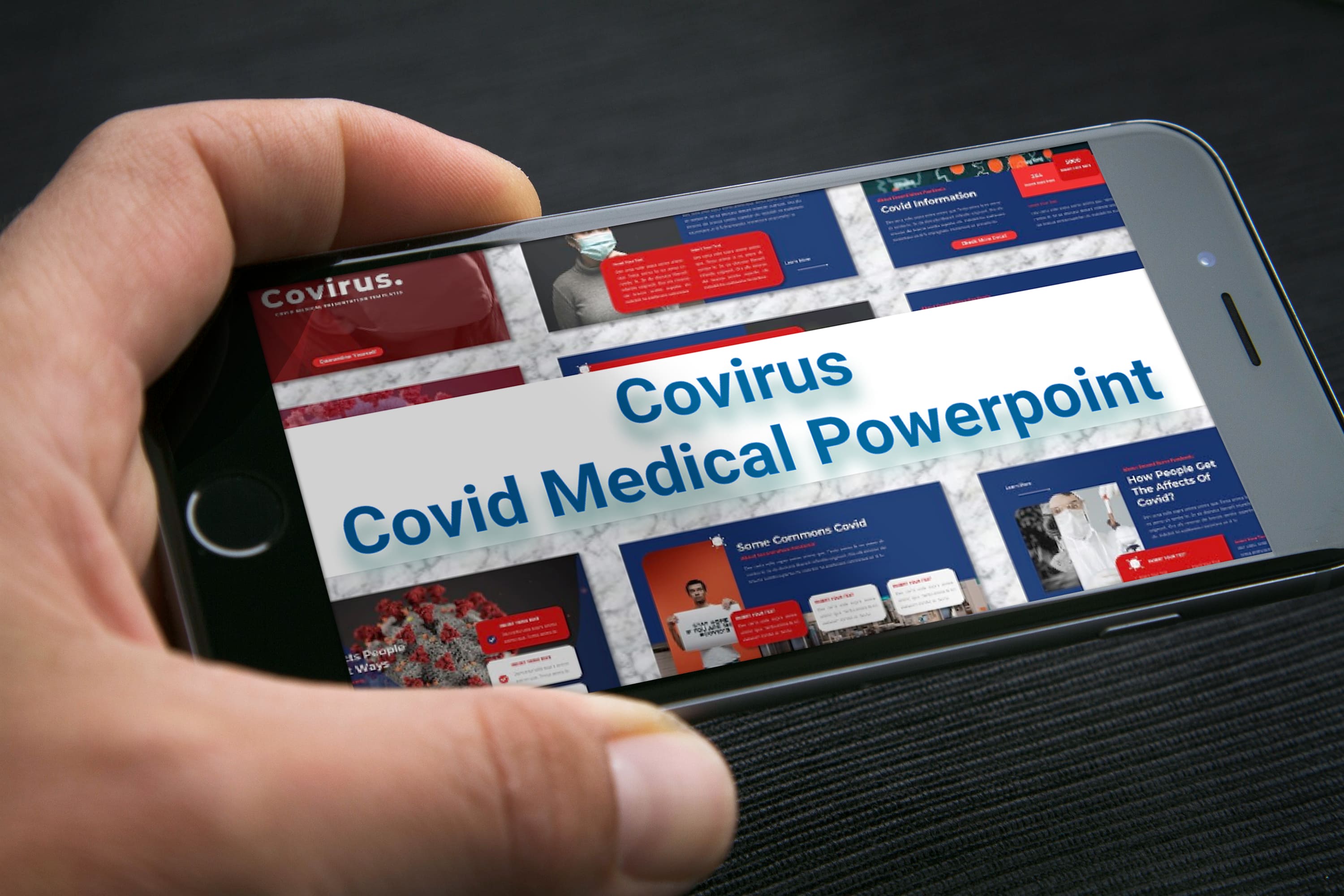 Mobile option of the Covirus - Covid Medical Powerpoint.