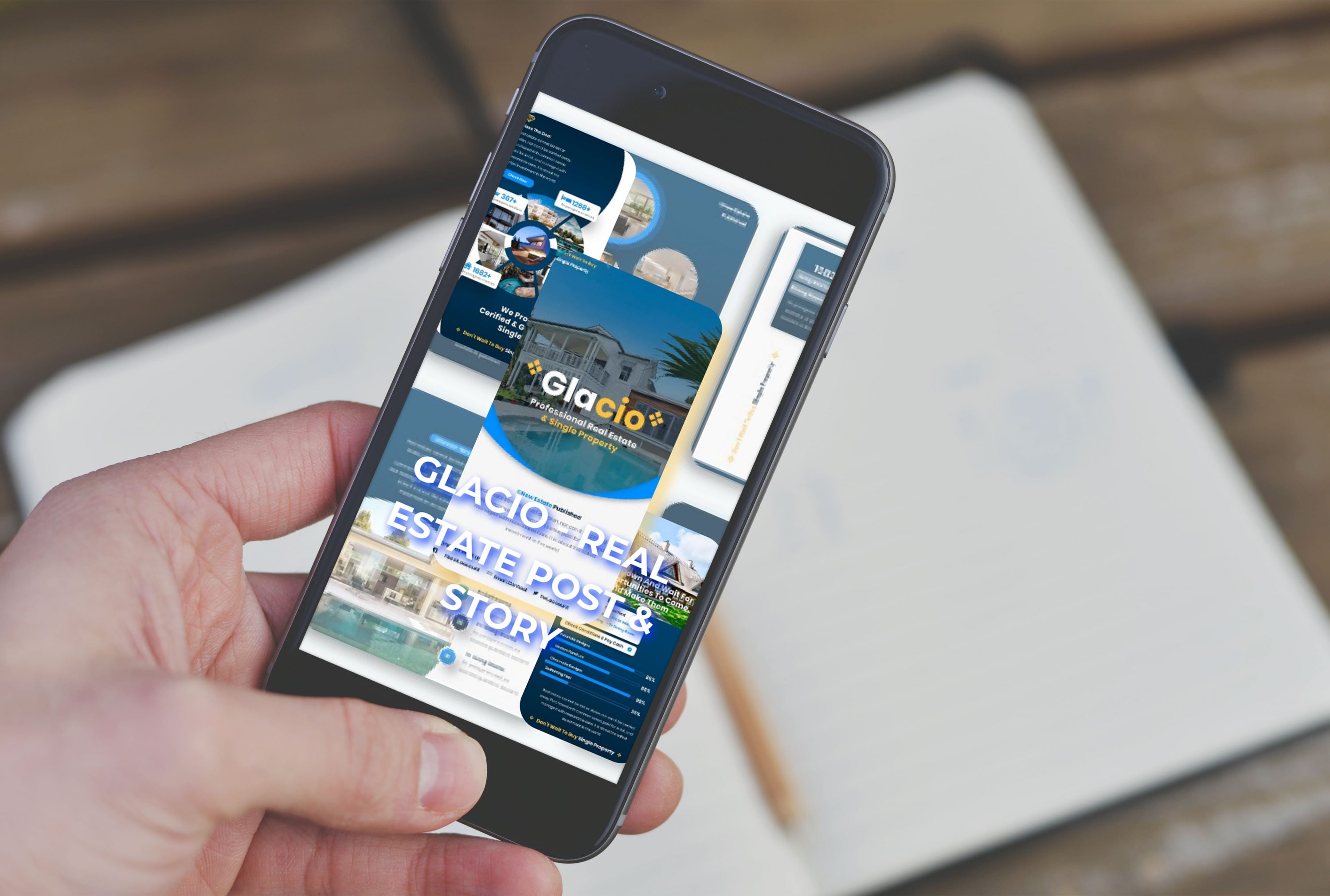 Mobile option of the Glacio - Real Estate Post & Story.